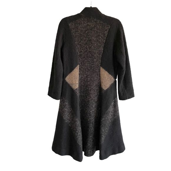NIC + ZOE Wool Cotton Long High Low Cardigan Sweater Coat Black Grey Tan S - Picture 6 of 8